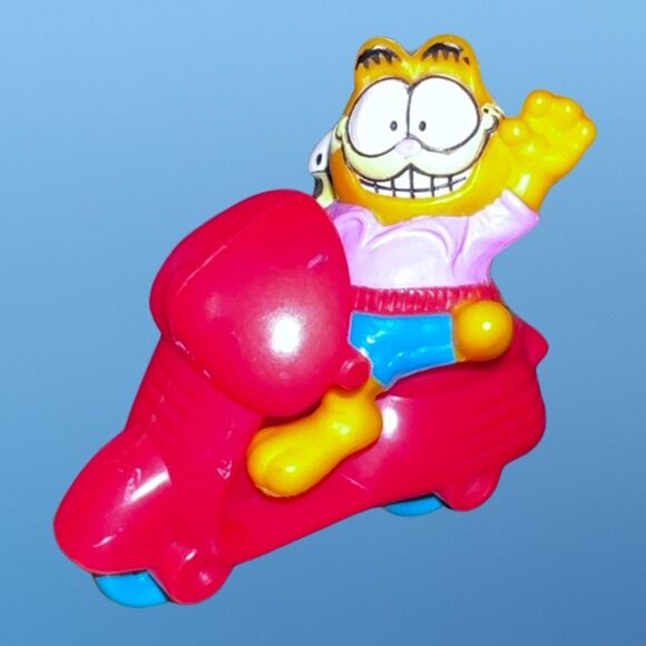 Vintage 1981 Garfield the Cat & Odie Scooter Figure 2” - Picture 2 of 6